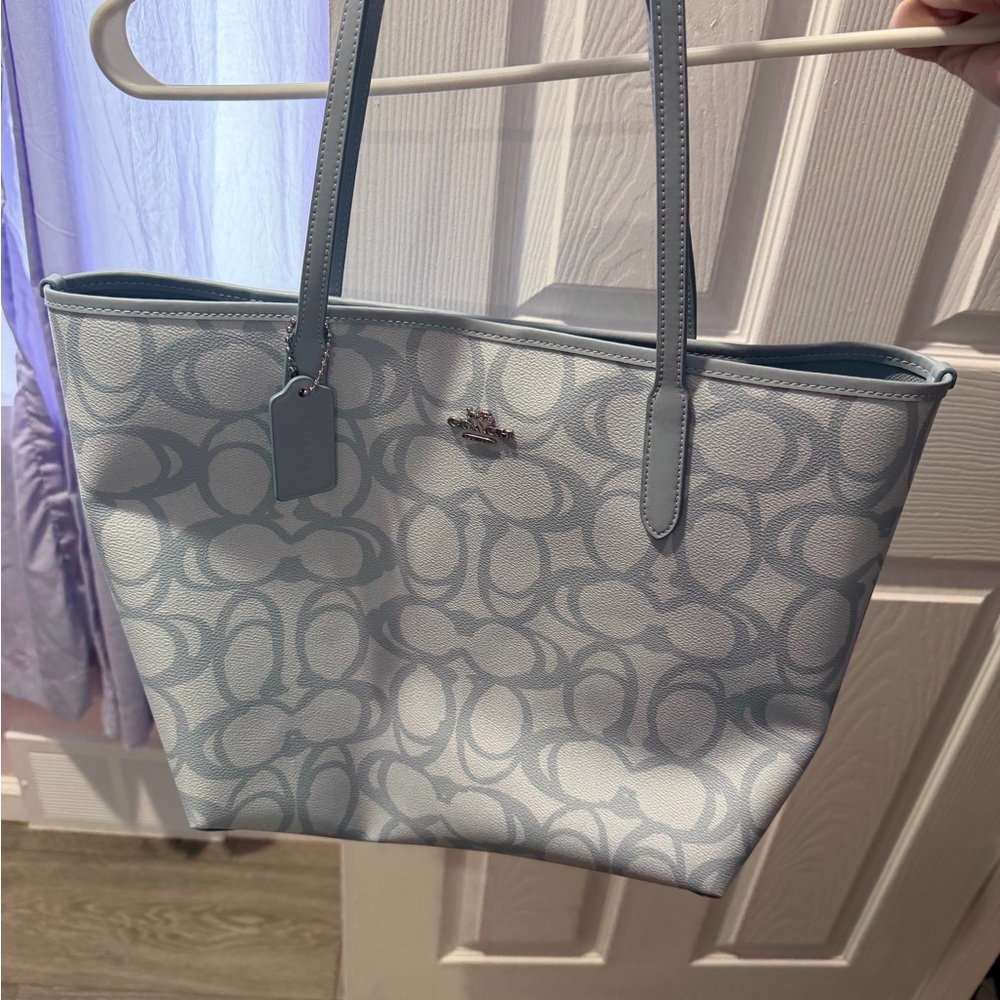 Coach Ice Blue City Tote
